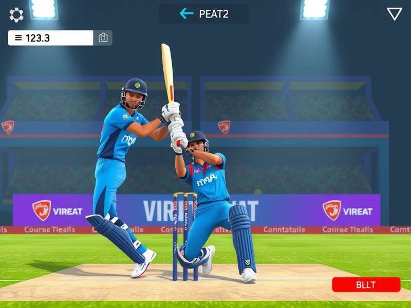 Virat Batting Phenom gameplay screenshot showing realistic batting mechanics